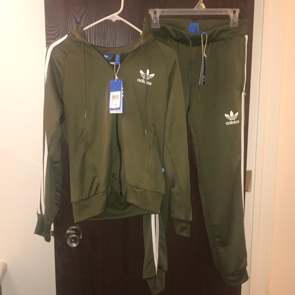 NWT olive green adidas track suit